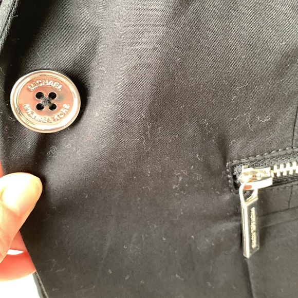 EUC Michael Kors Womens size 8 blazer business casual silver black button jacket - Picture 9 of 10